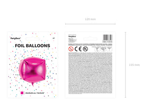 Folienballon-Wuerfel-35x35x35cm-dunkelrosa-PartyDeco-Lemina-3