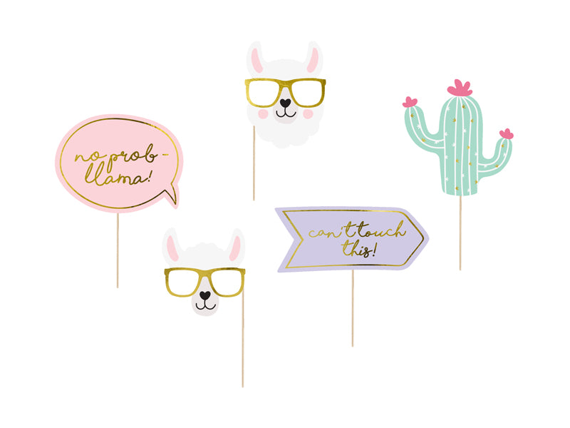 Foto-Gadgets-Lama-Mix-1-VPE-5-Stk-PartyDeco-Lemina