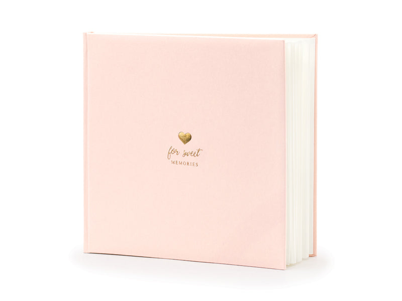 Gaestebuch-For-sweet-memories-20-5x20-5cm-puderrosa-22-Blatt-PartyDeco-Lemina