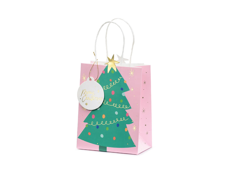 Geschenktuete-Weihnachtsbaum-mix-14x20.5x8cm-PartyDeco-Lemina