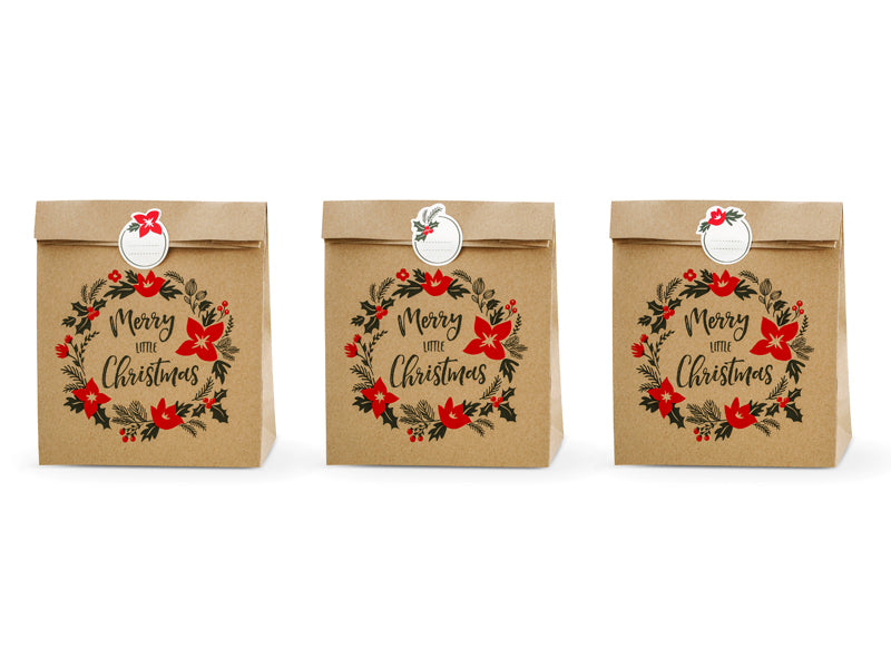Geschenktueten-Merry-Little-Christmas-Kraft-25x11x27cm-1-VPE-3-Stk-PartyDeco-Lemina-2