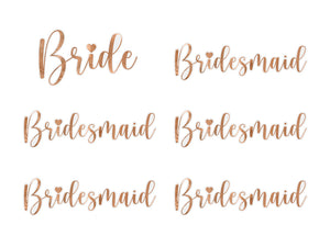 Glasaufkleber-Bride-Bridesmaid-Rosegold-6Stk-PartyDeco-Lemina-1