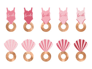 Glasmarker-Badeanzug-Muschel-Mix-8x5cm-10Stk-PartyDeco-Lemina