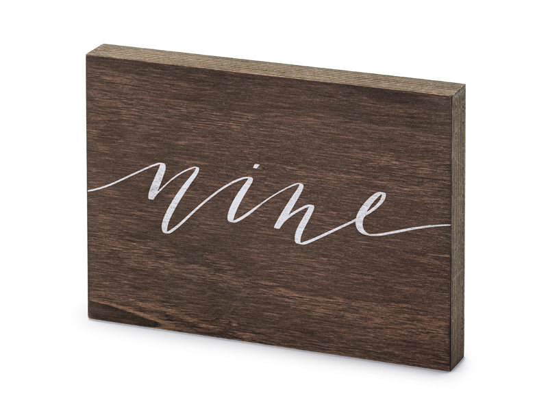 Holz-Tischnummer-Nine-2x18x12-5cm-PartyDeco-Lemina