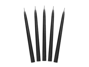 Kegelkerze-mattiert-schwarz-24cm-1-VPE-10-Stk-PartyDeco-Lemina