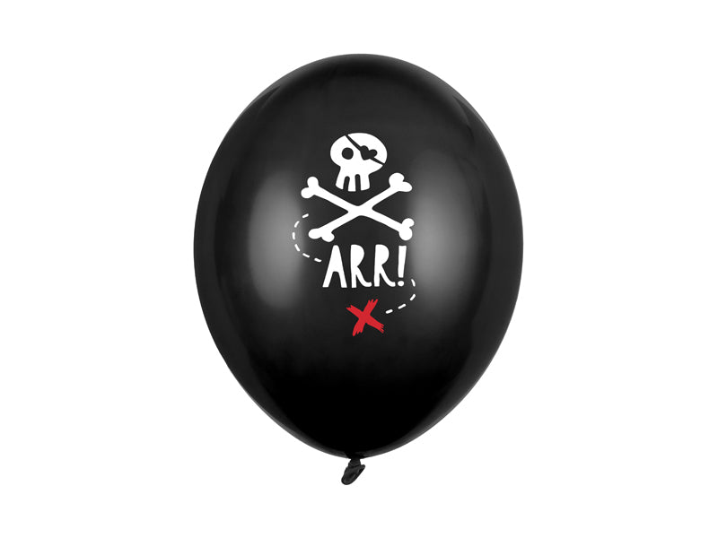 Luftballons-30cm-Piraten-Pastel-Black-1-VPE-6-Stk-PartyDeco-Lemina