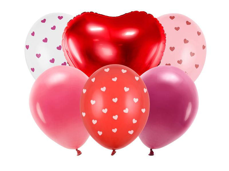 Luftballons-Set-Be-mine-valentine-Mix-6Stk-PartyDeco-Lemina