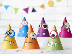 Monsterkappen-Mix-16cm-1-VPE-6-Stk-PartyDeco-Lemina-1