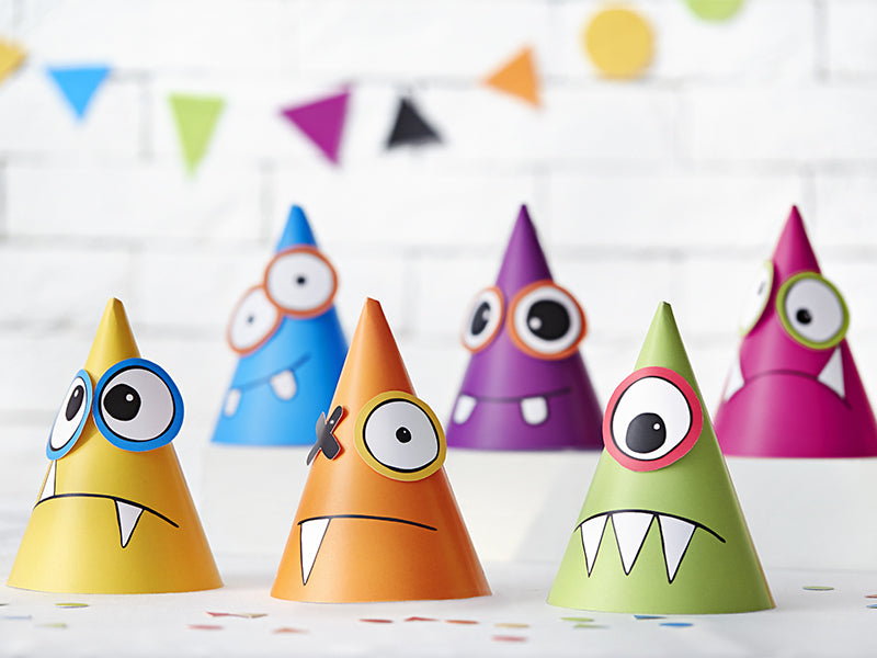 Monsterkappen-Mix-16cm-1-VPE-6-Stk-PartyDeco-Lemina-1