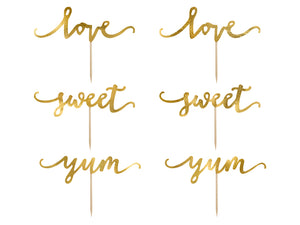 Muffin-Dekorationen-Love-gold-13cm-1-VPE-6-Stk-PartyDeco-Lemina