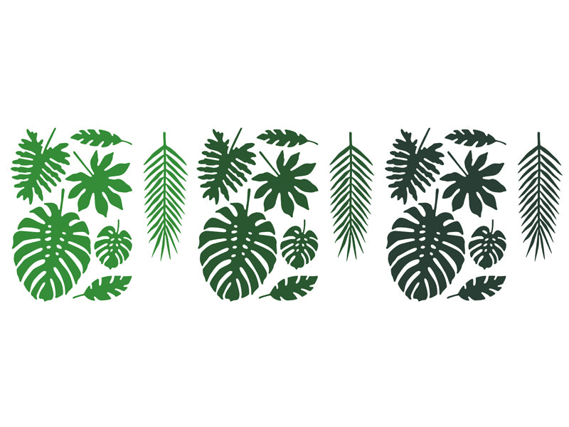 Papierdekoration-Aloha-Tropische-Blaetter-Mix-1-VPE-21-Stk-PartyDeco-Lemina
