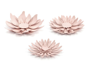 Papierdekoration-Blumen-puderrosa-1-VPE-3-Stk-PartyDeco-Lemina
