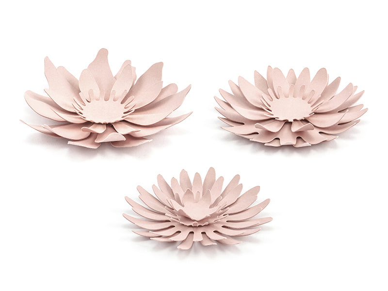 Papierdekoration-Blumen-puderrosa-1-VPE-3-Stk-PartyDeco-Lemina