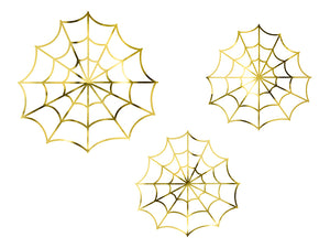 Papierdekoration-Spinnennetze-gold-1-VPE-3-Stk-PartyDeco-Lemina