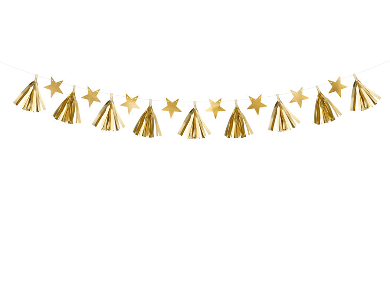 Papiergirlande-Sterne-gold-1.3m-PartyDeco-Lemina-2