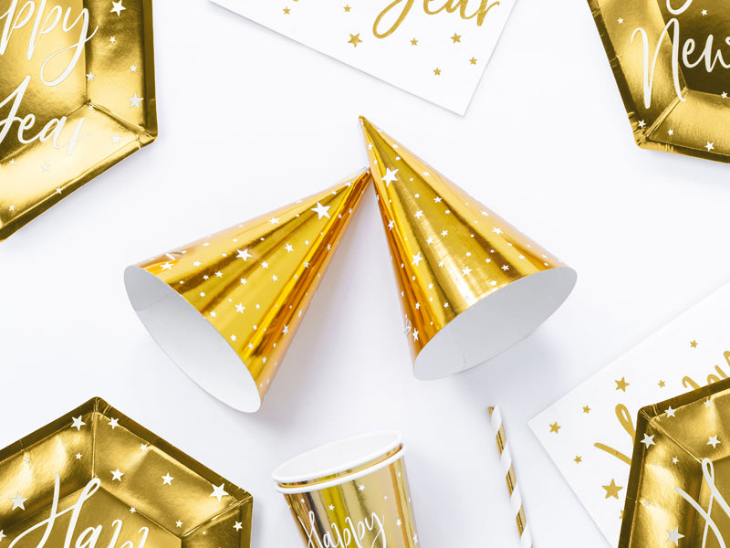 Partyhuete-Sterne-gold-16cm-1-VPE-6-Stk-PartyDeco-Lemina-1