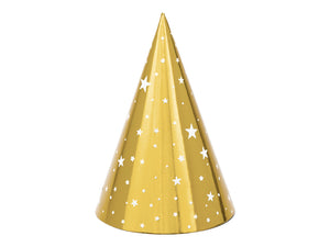 Partyhuete-Sterne-gold-16cm-1-VPE-6-Stk-PartyDeco-Lemina