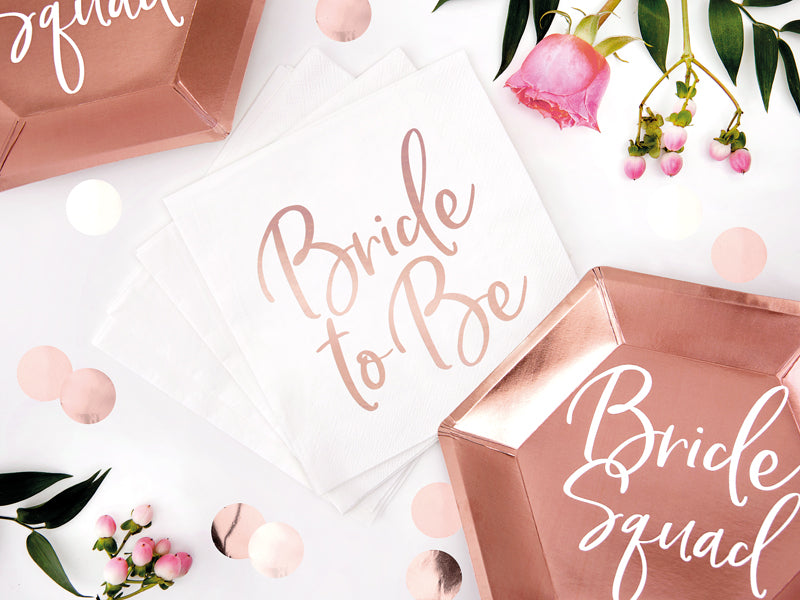 Servietten-Bride-to-Be-rose-gold-33x33cm-PartyDeco-Lemina-1