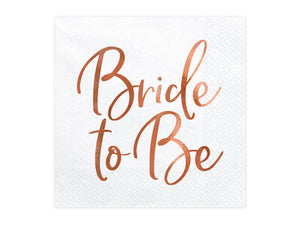 Servietten-Bride-to-Be-rose-gold-33x33cm-PartyDeco-Lemina