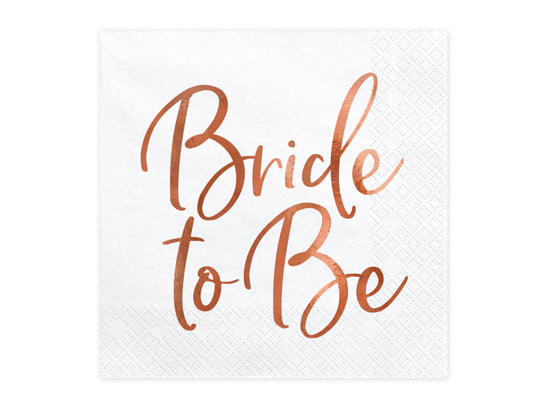 Servietten-Bride-to-Be-rose-gold-33x33cm-PartyDeco-Lemina