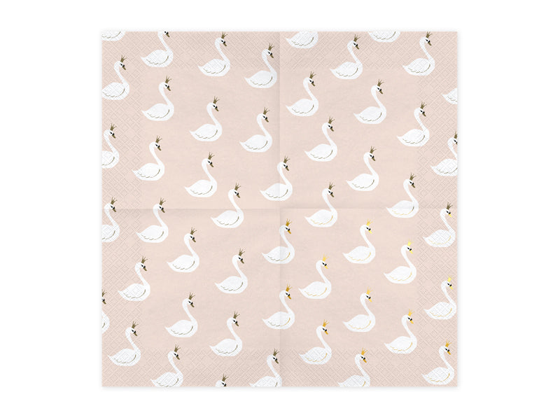 Servietten-Lovely-Swan-33x33cm-PartyDeco-Lemina-1
