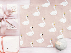 Servietten-Lovely-Swan-33x33cm-PartyDeco-Lemina-2