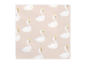 Servietten-Lovely-Swan-33x33cm-PartyDeco-Lemina