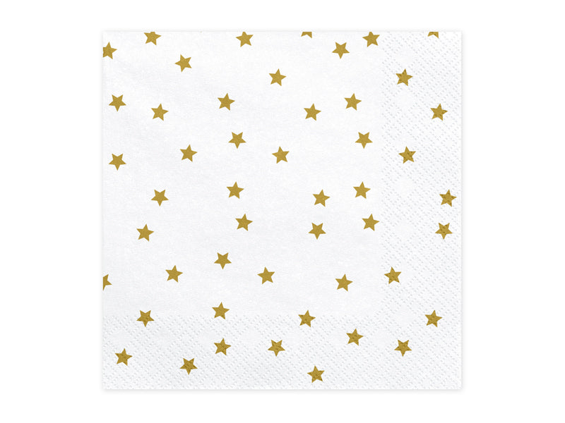 Servietten-Sterne-gold-33x33cm-PartyDeco-Lemina