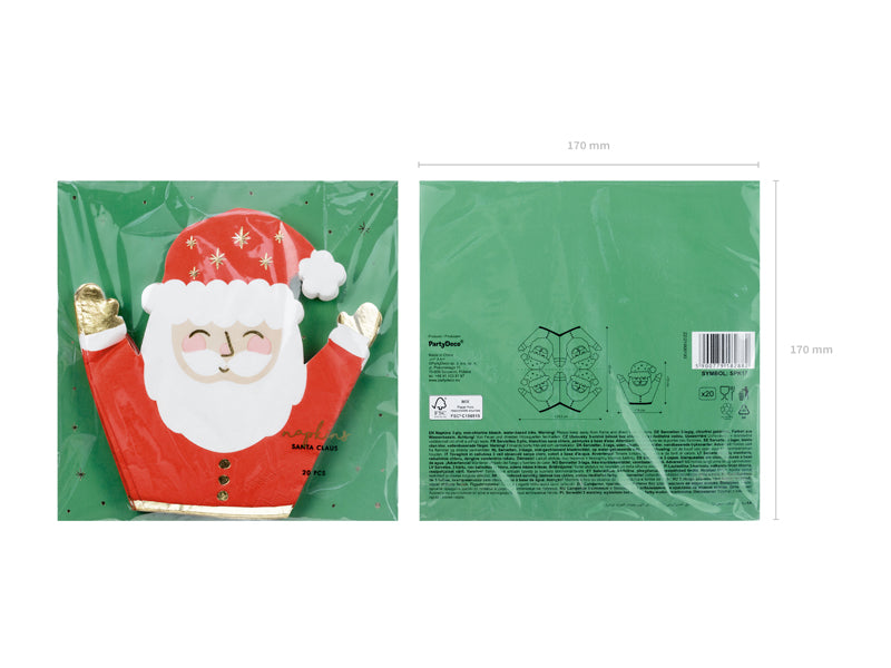 Servietten-Weihnachtsmann-mix-16x15cm-1-VPE-20-Stk-PartyDeco-Lemina-3