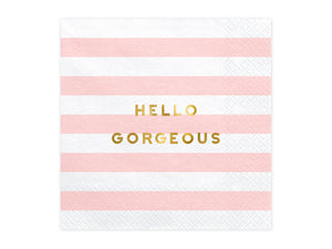 Servietten-Yummy-Hello-Gorgeous-hellrosa-33x33cm-PartyDeco-Lemina