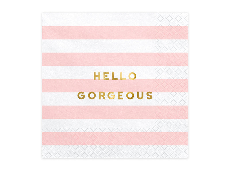 Servietten-Yummy-Hello-Gorgeous-hellrosa-33x33cm-PartyDeco-Lemina