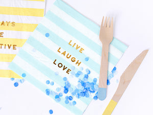 Servietten-Yummy-Live-Laugh-Love-hellblau-33x33cm-PartyDeco-Lemina-2