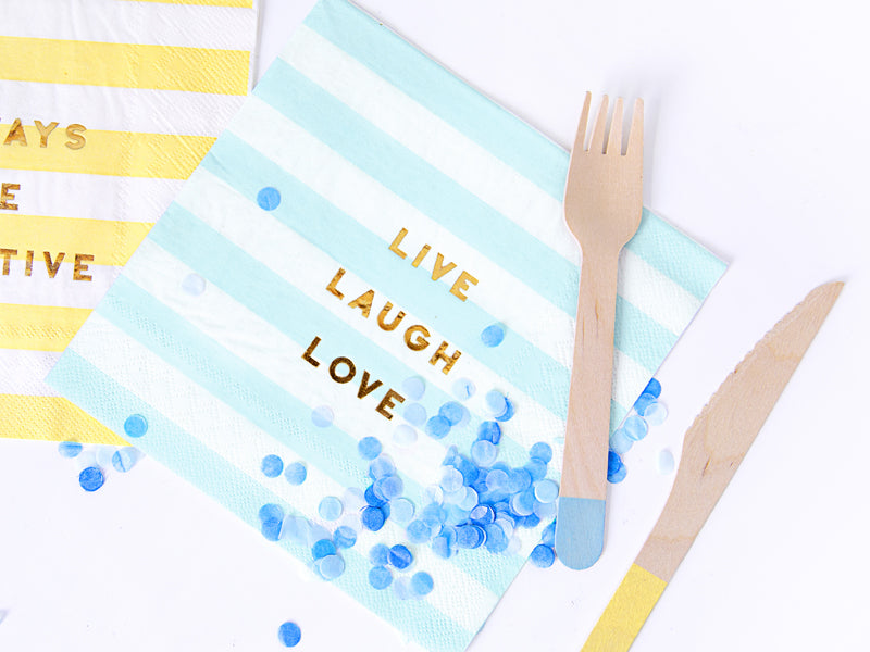 Servietten-Yummy-Live-Laugh-Love-hellblau-33x33cm-PartyDeco-Lemina-2