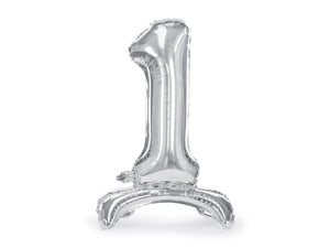 Stehender-Folienballon-Ziffer-1-70cm-silber-PartyDeco-Lemina