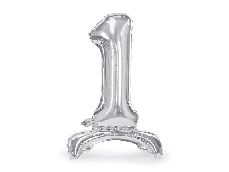Stehender-Folienballon-Ziffer-1-70cm-silber-PartyDeco-Lemina