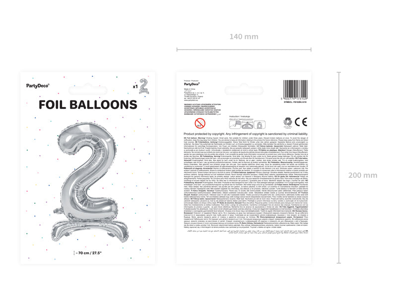 Stehender-Folienballon-Ziffer-2-70cm-silber-PartyDeco-Lemina-2