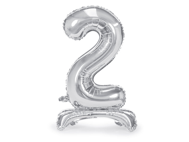 Stehender-Folienballon-Ziffer-2-70cm-silber-PartyDeco-Lemina