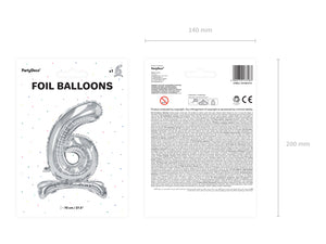 Stehender-Folienballon-Ziffer-6-70cm-silber-PartyDeco-Lemina-2195