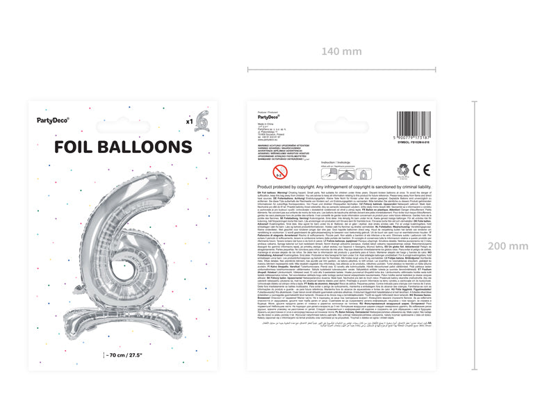 Stehender-Folienballon-Ziffer-6-70cm-silber-PartyDeco-Lemina-2195