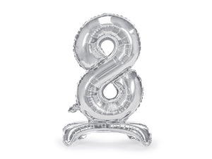 Stehender-Folienballon-Ziffer-8-70cm-silber-PartyDeco-Lemina