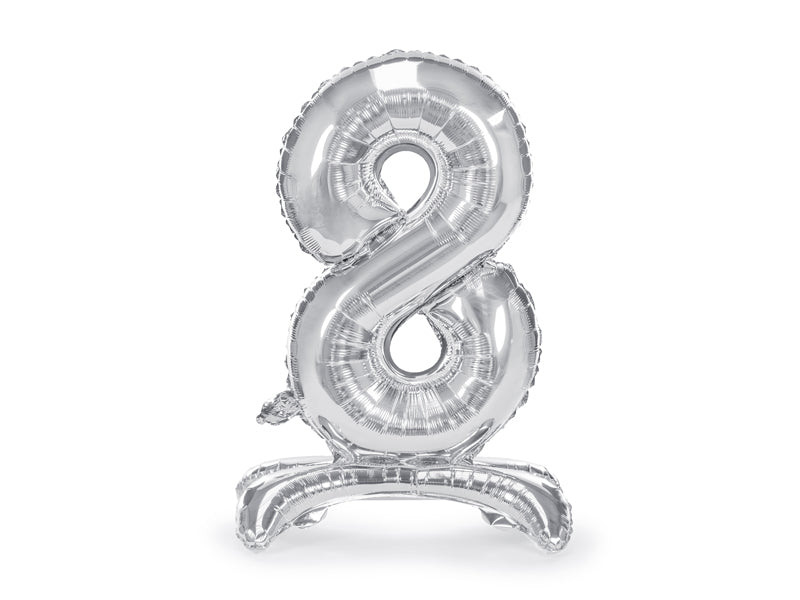Stehender-Folienballon-Ziffer-8-70cm-silber-PartyDeco-Lemina