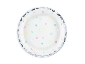 Teller-Einhorn-Sterne-18cm-PartyDeco-Lemina