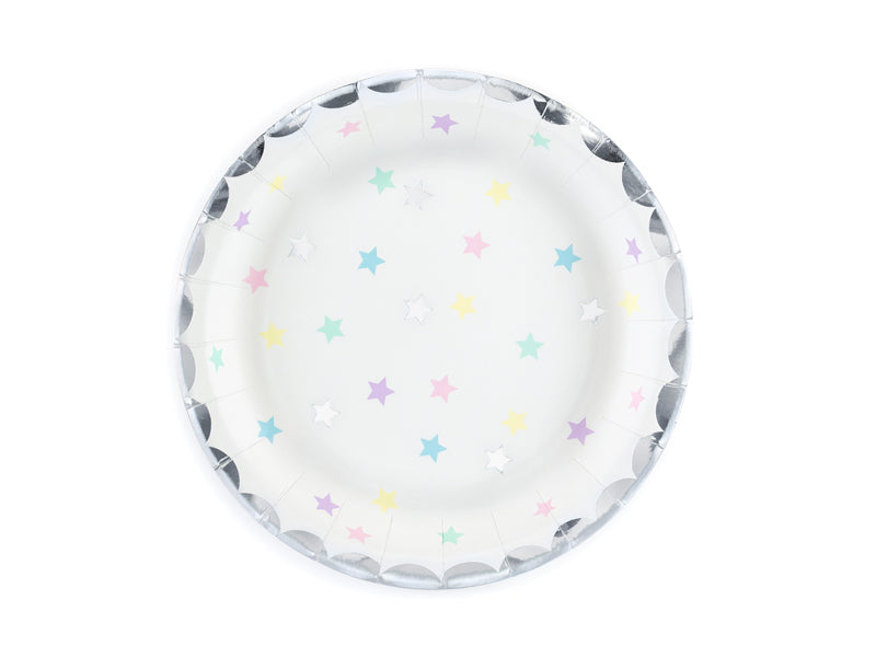Teller-Einhorn-Sterne-18cm-PartyDeco-Lemina