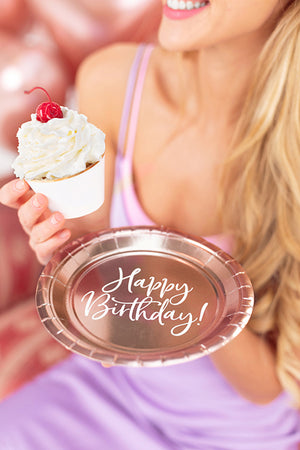Teller-Happy-Birthday-rosegold-18cm-6-Stk-PartyDeco-Lemina-1
