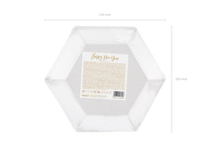Teller-Happy-New-Year-gold-20cm-1-VPE-6-Stk-PartyDeco-Lemina-1-2