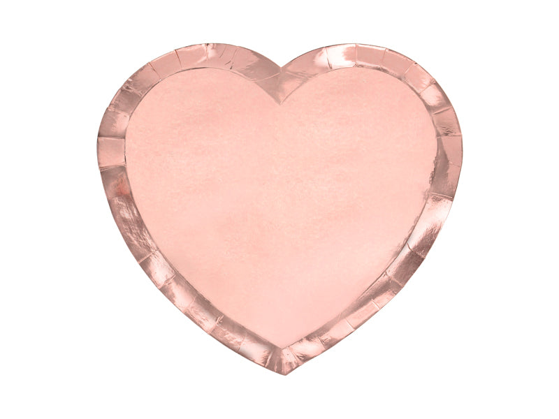 Teller-Herz-rosegold-21x19cm-1-VPE-6-Stk-PartyDeco-Lemina