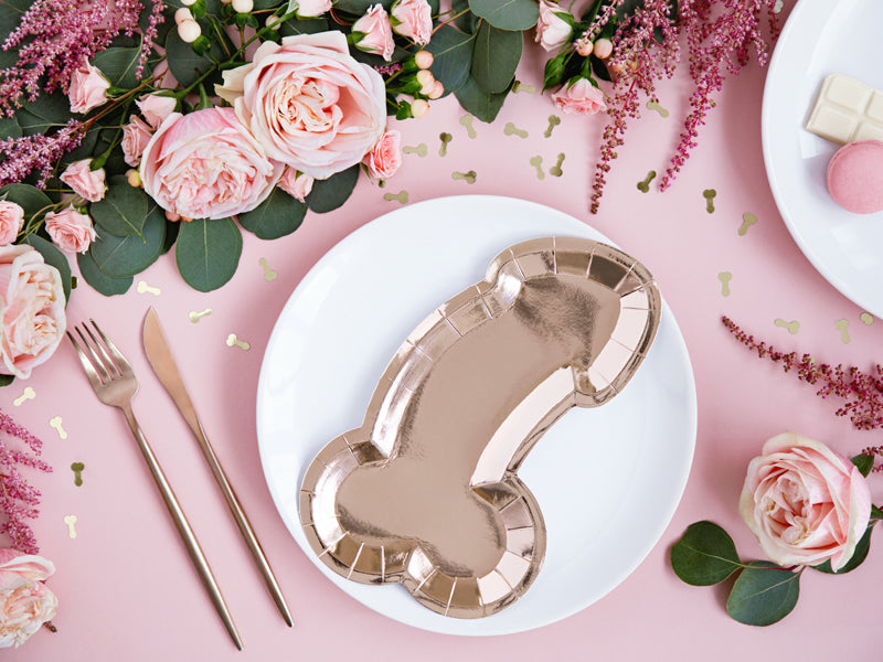 Teller-Same-penis-forever-rosegold-26.5x15.5cm-1-VPE-6-Stk-PartyDeco-Lemina-1