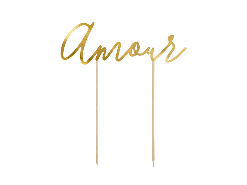 Tortentopper-Amour-in-Goldfarbe-22-5cm-PartyDeco-Lemina