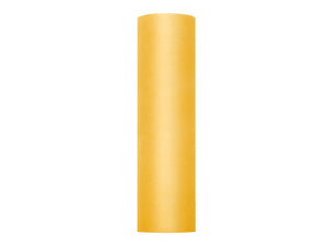 Tuell-glatt-steif-gelb-0.3x50m-1-Stk-50-lfm-PartyDeco-Lemina-1