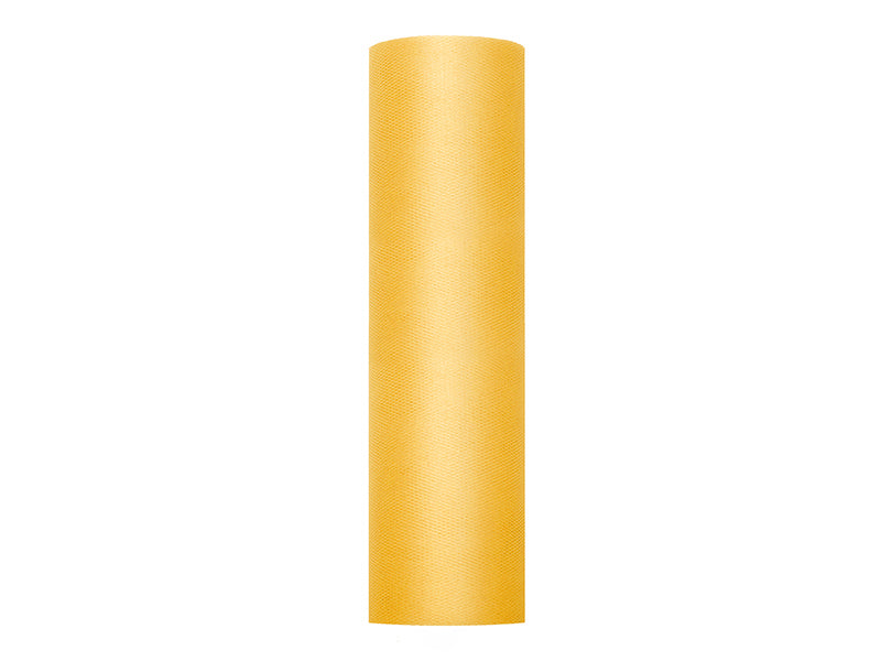 Tuell-glatt-steif-gelb-0.3x50m-1-Stk-50-lfm-PartyDeco-Lemina-1
